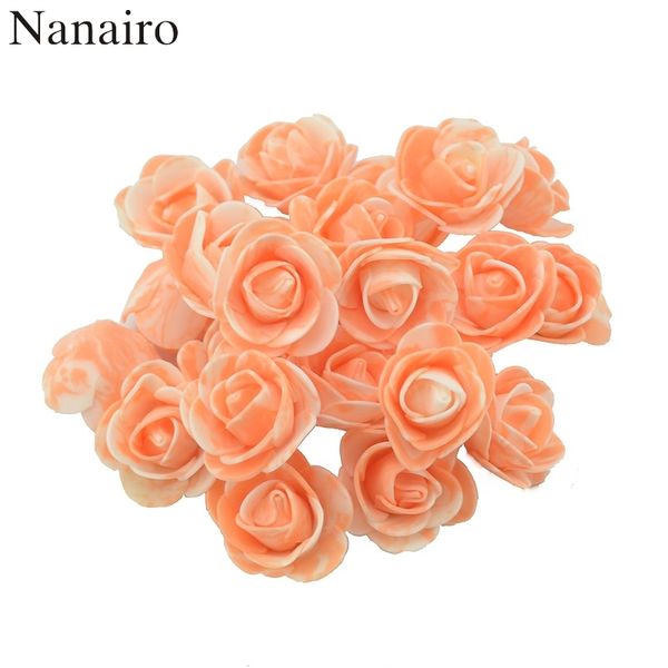 50 pezzi da 3 cm Mini multicolore PE schiuma testa rosa fiore artificiale fiore fatto a mano fai da te arredamento per la casa per la casa feste di vacanza Supplie fiore finto