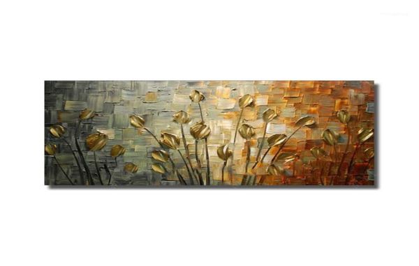 Textura feita à mão enorme pintura a óleo abstrata moderna telas de arte decorativa pinturas de flores para decoração de parede15009684