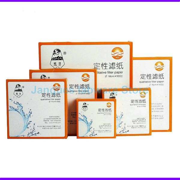 100pcs/Pack Lab Fast/Medium/Slow Speed ​​Qualitatives Filterpapier DIA 7cm/9cm/11 cm/12,5 cm/15 cm/18 cm Motoröl Test Filterpapier