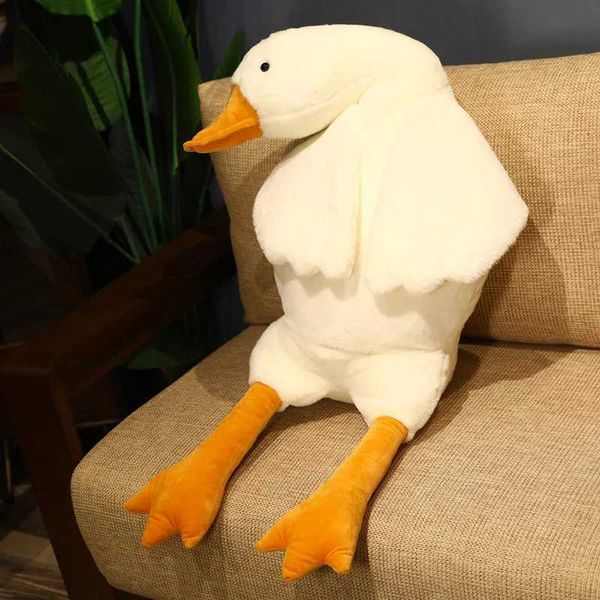 Gefüllte Plüschtiere 90 cm Heißverkauf Duck Plüschspielzeug flauschiger Schlafkissen süße Tier ausgestopfte Gänse weiche Puppen Bodenmatte Mädchen Mädchen Geburtstag Geschenkdekoration