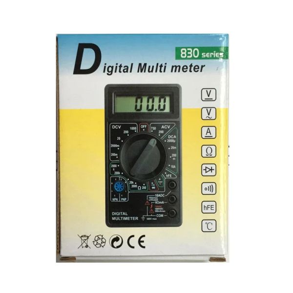 DT838 Testador de multímetro digital Voltímetro de medição de resistência atual Medidor de temperatura ACDC Teste de teste de lead sonda Teste multi -teste