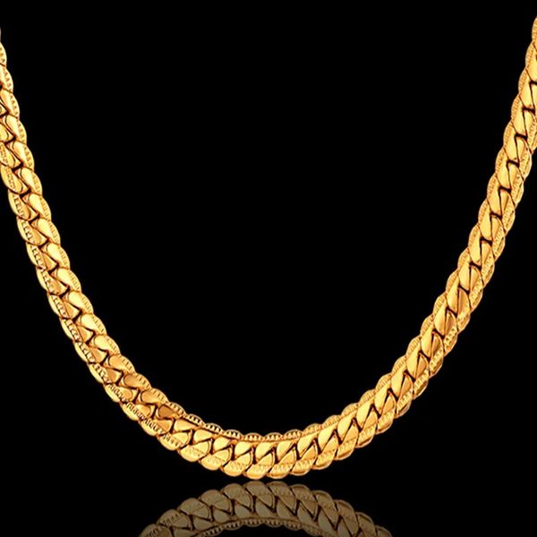 Горячая продажа антикварная плоская змея колье 4/7 мм 14 тысяч золотой золотой колям