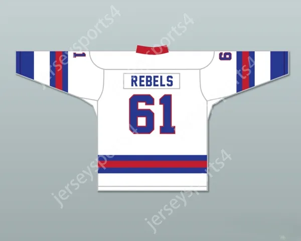 Custom Roanoke Valley Rebels 61 White Tie Down Hockey Trikots-Top-S-M-L-XL-XXL-3XL-4XL-5XL-6XL