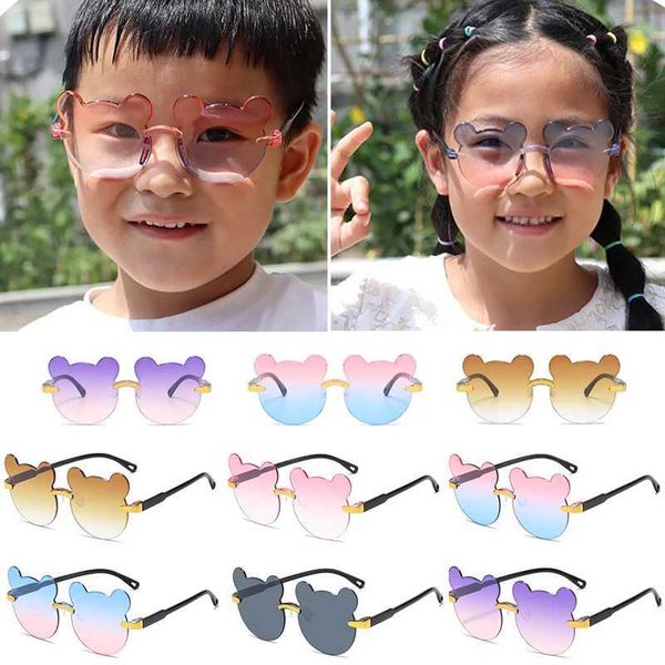 Солнцезащитные очки детские бокалы в форме медведя мода мультфильм солнцезащитный козырь