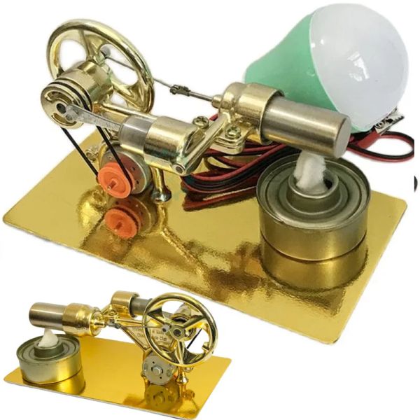 Wissenschaftsexperiment Heiße Luft Stirling Motormotor Modell Stream Power Physic Experiment Modell Bildungswissenschaftsspielzeug Geschenk