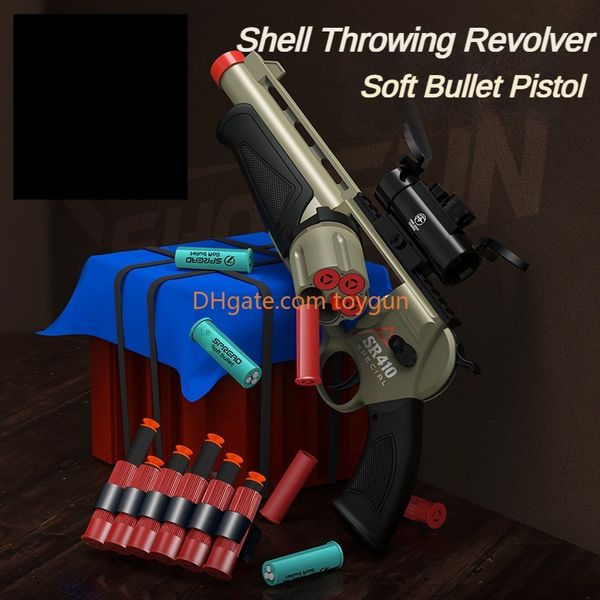 Revolver Shotgun Toy Gun Model Bullets Soft Lançador Shell Ejetado Gun Foam Pistol Pistol Outdoor CS PUBG Game Fidgets Toys Gifts para meninos Gun para adultos