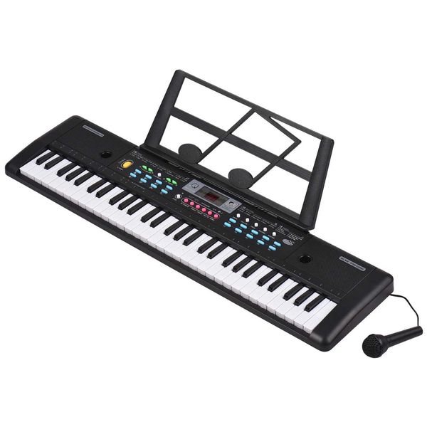 Baby Music Sound Toys 61 Key USB Childrens Electric Piano с микрофоном цифровой светодиодной дисплея встроенный двойной стереодинамик 16 Tone 10 Rhythm 6 Demo Songs T240524