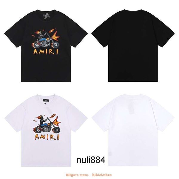 Moda Ies Amirirliness Tees Men Amirl Evil Casual Amari New Designer Am Tshirt I 2024 IIRI Brand Trend Motocicleta Roupas de caveira Mulheres Luxo Espírito Luxo Cavaleiro P H8t4