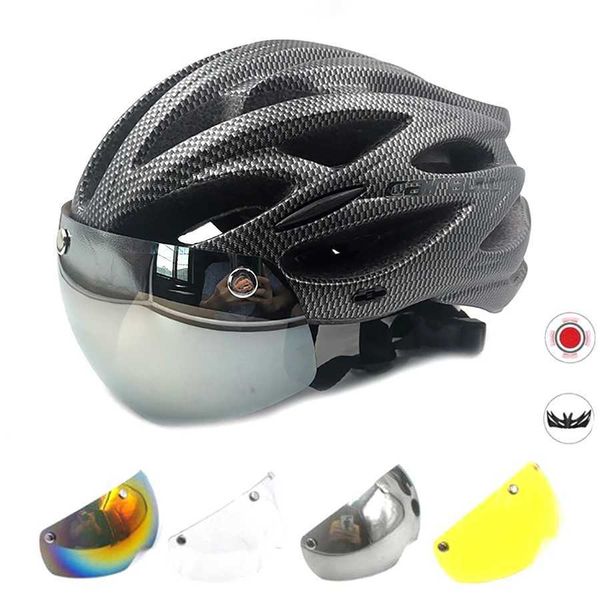 Caschi ciclistici CAIRBULL ULTRALITS Helmetroad Bicycle MTB può essere estratta per muscoli con occhiali da visiera LED Casco Rios Q240524