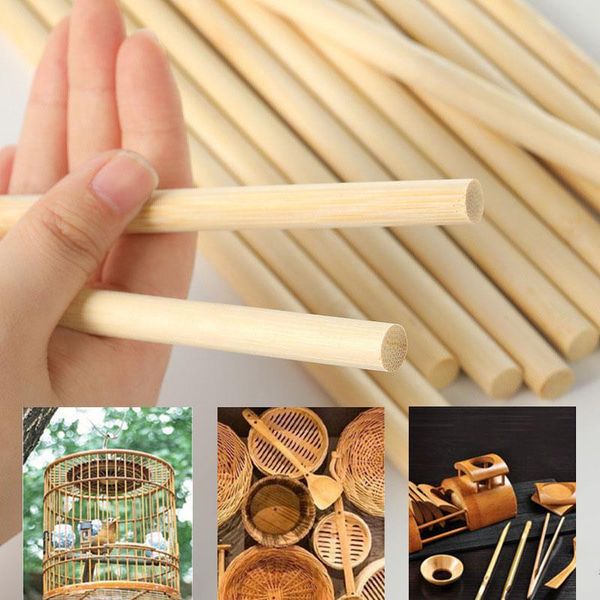 6-40 pezzi da 3-8 mm in bambù rotondo in legno fai da te modello di edificio mobili artigianali fatti a mano Casa per uccelli che producono ornamenti