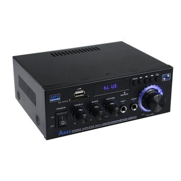 AK170 Mini Digital Power Audio Car Amplifier Blue Light Stereo -Audioverstärker für Home Theater Club Party Musik 200W x2