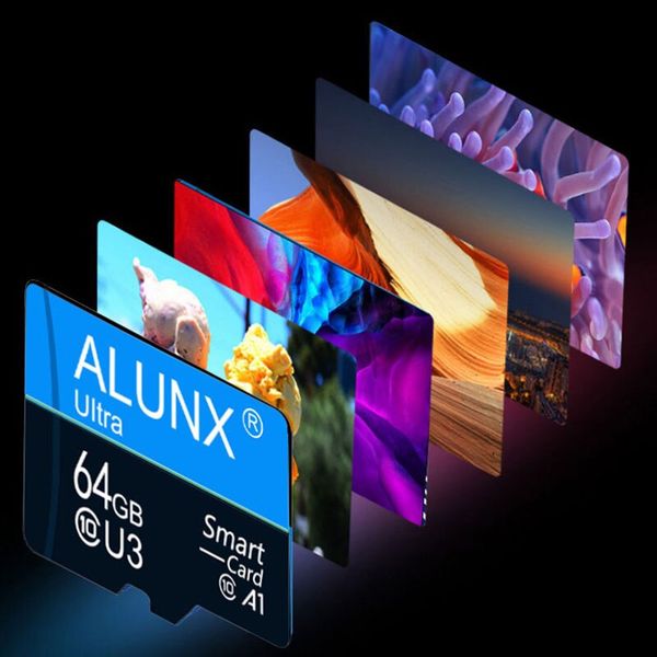 Alunx Micro Card TF SD Card Classe 10 64 GB U3 4K Scheda di memoria flash ad alta velocità C10 32G 64G per Xiaomi Huawei Samsungu ecc
