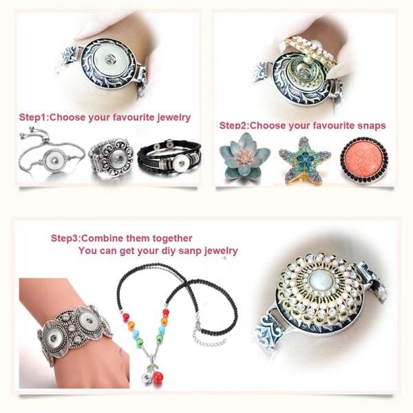 10pcs/Los Großhandel Aromatherapie Schnappknöpfe Schmuck Kristall 18mm Magnetisches Parfüm Locket ätherische Öl Diffusor -Charmalme Armband