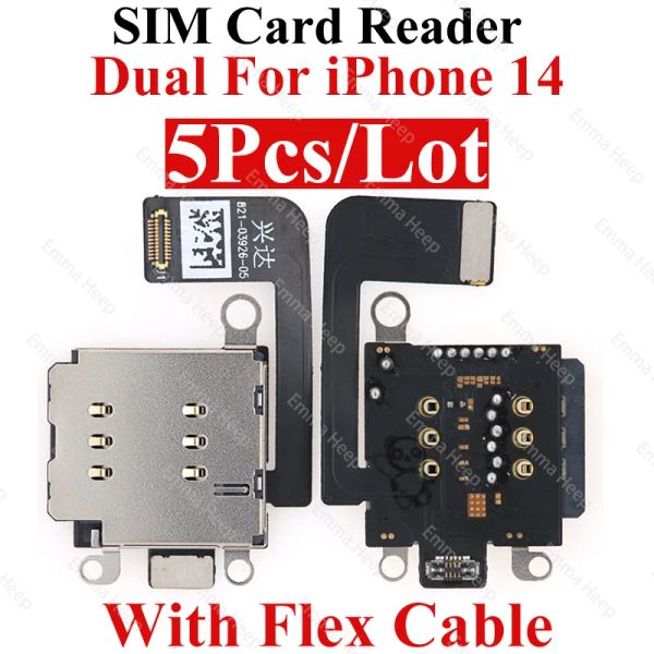 Para iPhone 14 Pro Max SIM Card Adaptador Reader Sloket Slot Flex Cable Connector Xsmax XR 11Promax 13Pro 12 mini 7 8 Plus Single Single