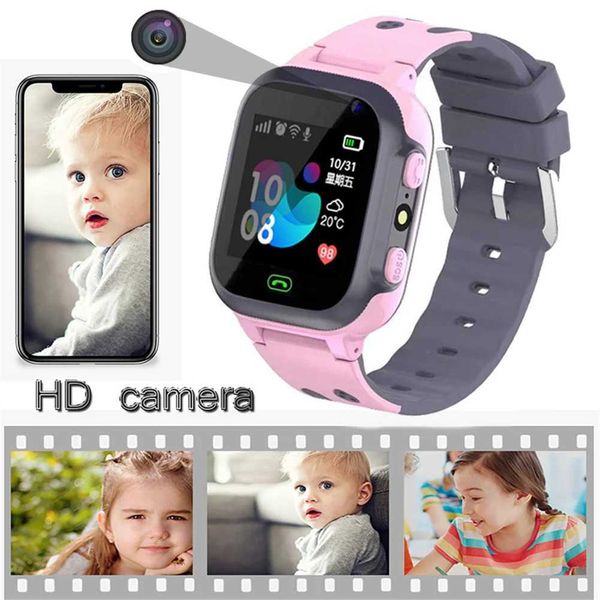 Orologi per bambini S1 Smartwatch Sim Call Smartphone Smartphone con Light Touch Screen Position Tracker SOS Childrens Watch D240525
