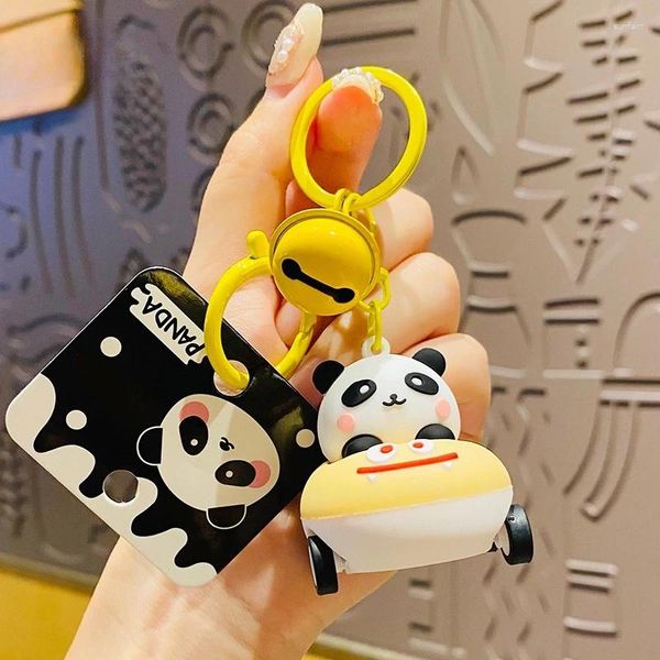 Estatuetas decorativas desenho animado criativo panda scooter boneca boneca de carro moderno bolsa escolar pingente mini brinquedo pequeno presente por atacado