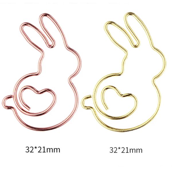 10 pezzi/box kawaii coniglio in metallo clip mini rose oro segnalibrista planner clip ticke clip motorie di cancellazione