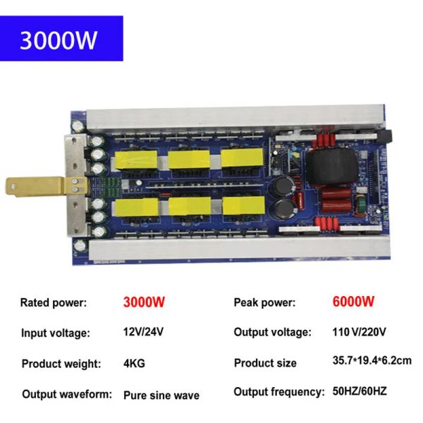 Inverter di potenza esterna 2000wpure Sine Wave Inverter Motherboard 12v24v su AC110V/220 V Batteria di litio Schema di stoccaggio di energia