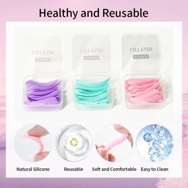 5 Paare/Box S/M/L/XL/XXL Wimpernhöhle Patch Soft Silikon Recycling Calia Perm Stabstangen Augen Lash Hifting Pad Curlers Make -up -Werkzeuge