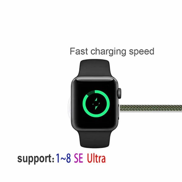 4 в 1 часовой телефон USB CABLE CABLE C TIPE C Кабельный магнитный зарядный шнур для Apple Watch iPhone 14 13 Pro Se xr Samsung больше