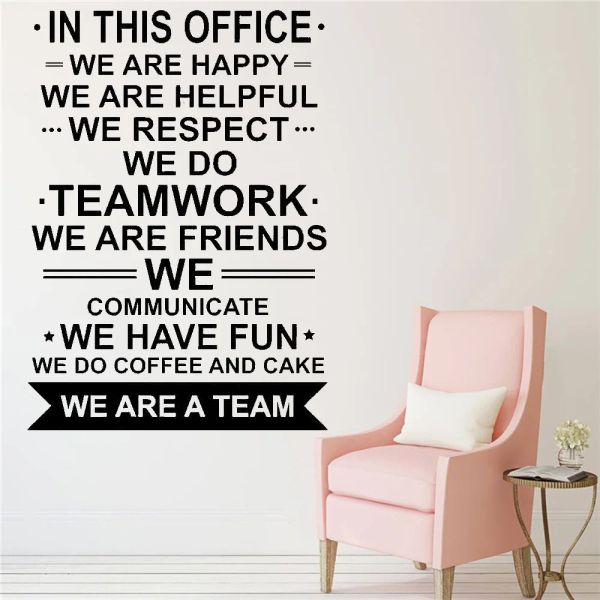 Neste pôster do decalque de parede do escritório, somos citações de equipe trabalho inspirador de equipe de equipe de vinil decoração de escritório motivacional