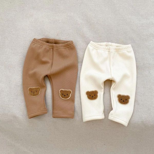 Pantaloni per bambini e bambini autunno inverno abbigliamento unisex per bambini pantaloni da peluche caldi e gravi mutande casuali elastiche per bambini