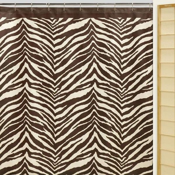 Tende per doccia tende zebra in tessuto resistente al poliestere stampato per bagno decorativo contemporaneo impermeabile