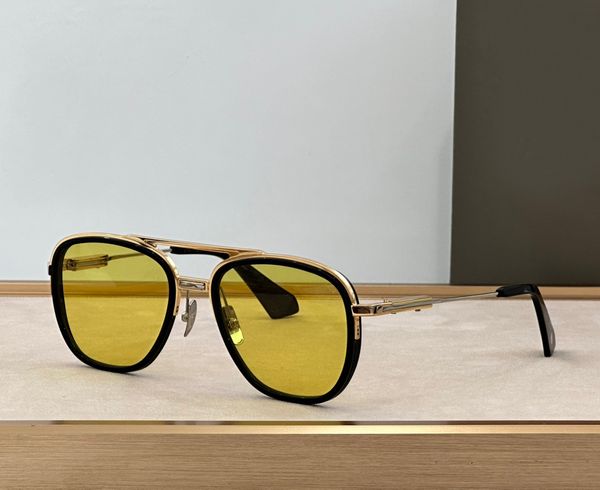 Tipo 402 Óculos de sol lentes preto/amarelo de ouro homens glasses de glasses de designer de vegeta