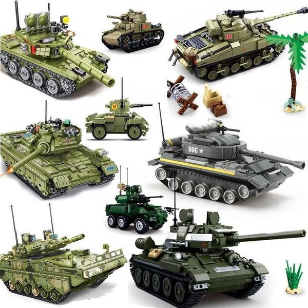 Modello Veicolo di polizia militare T34 Swat Tank City Army Set Blocks Toys Brick Brick WX World Block War II Childrens SLDRT