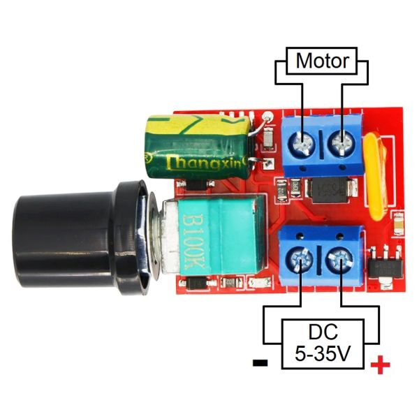 Mini DC-DC Двигатель 5A PWM MAX 90 Вт модуль контроллера скорости 3 В 6 В 12 В 24 В 35 В постоянного регулируемого регулируемого регулируемого переключателя