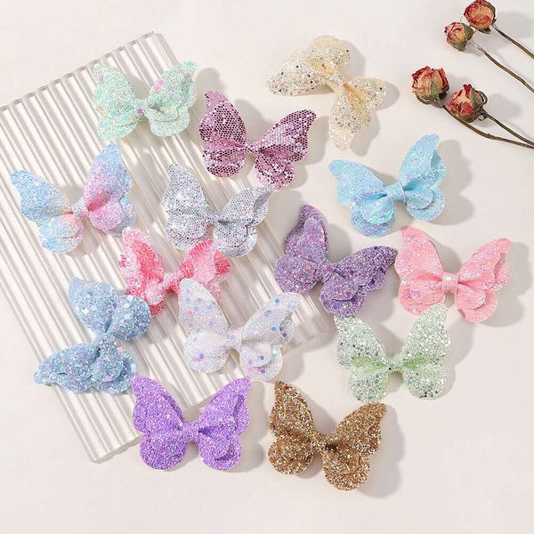 5 pezzi/set nuovi clip di paillettes colorate farfalla principessa ragazza copricapo per bambini per bambini accessori per capelli per bambini all'ingrosso