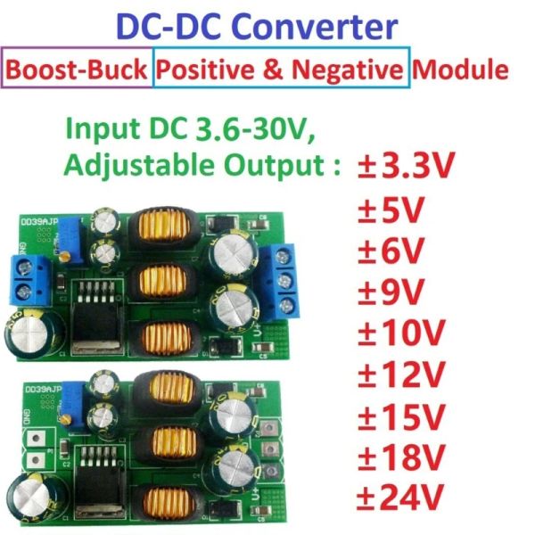 Положительный отрицательный двойной выходной сигнал питания DC DC Универсательный модуль преобразователя BOOST 20W +- 5 В 6 В 9 В 10 В 12 В 15 В 24 В K1KF