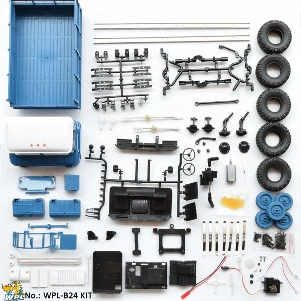 WPL B-24 Kit Fernbedienungskontrolle Militärwagen DIY Offroad 4WD B24 RC Car 4 Wheel Buggy Drive Climb GAZ-66 Fahrzeuggeschenkspielzeug für Jungen