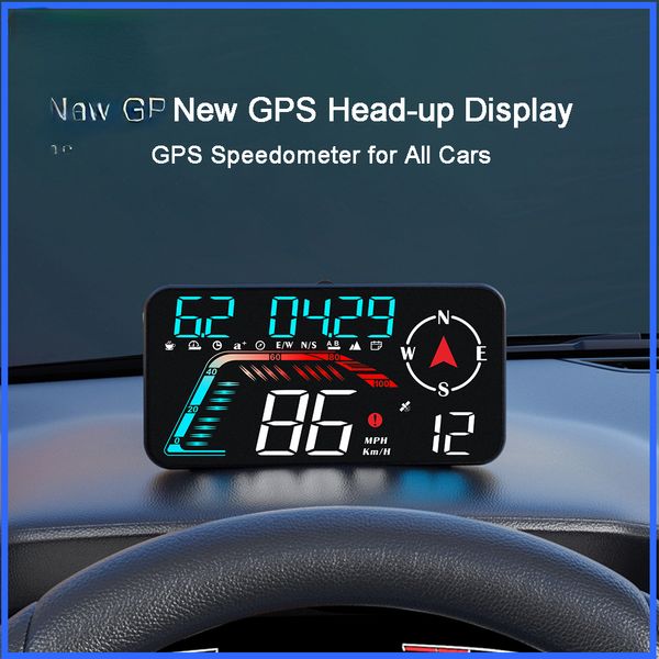Car G12 GPS HUD Digitalem Tachometer-Stecker und Spiel für alle Autos Big Font Kmh MPH Kilometerstand lokaler Zeithöhe Kopf-Up-Display