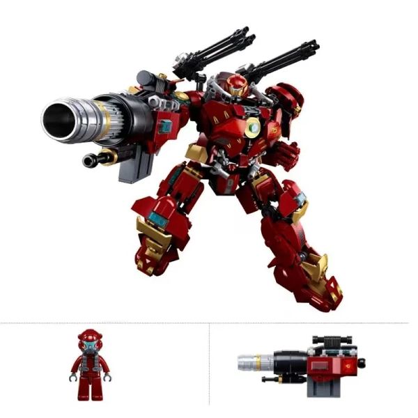 Neue 588pcs Red Superhelden Soldat Mecha Set Building Blocks Model Series Robot City Mech Warrior Movie Bricks Toy für Jungengeschenke