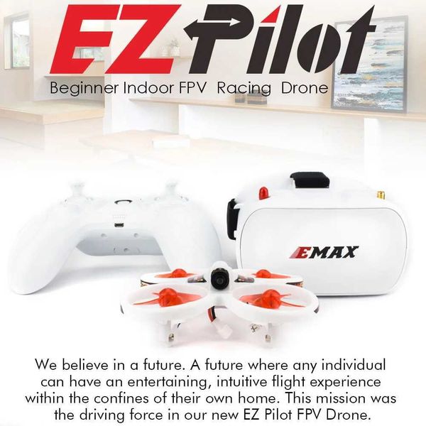 Droni Emax EZ pilota pilota 82mm mini 5,8 g di droni di corse FPV interno con fotocamera e occhiali rc drone 2-3s versione rtf S24525