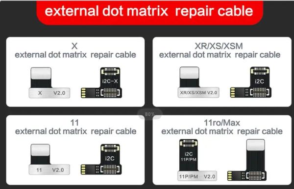 I2C MC14 Kein Lötpunkt-DOT-Matrixkabel für iPhone x XR XS 11 12 13 14 Pro Max-Fixierung Gesichts-ID funktioniert keine Dot-Projector-Probleme