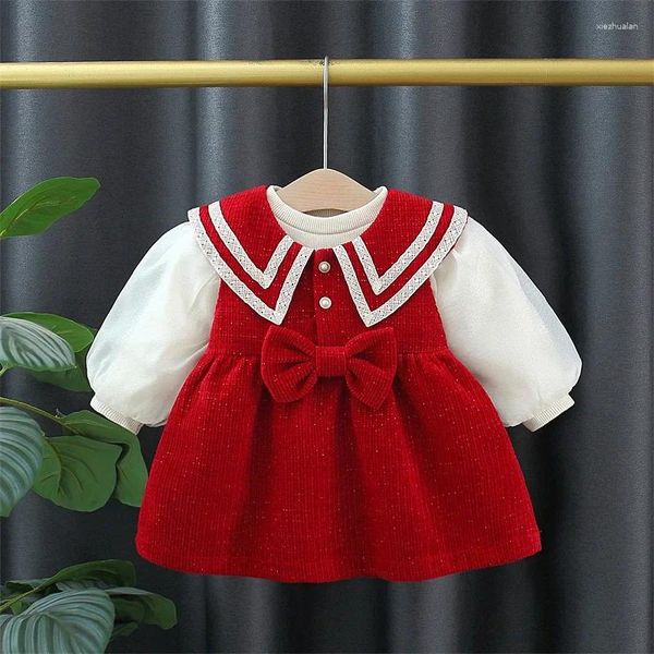 Girl Dresses 2024 Girls Dress Red Children's Sets Baby Princess Wholesale