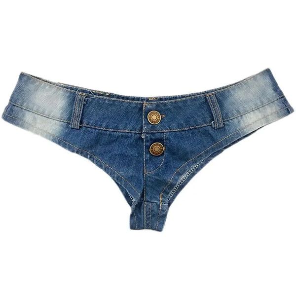High Cut Sexy Denim Booty Shorts Vintage niedliche Bikini -Jeans Low -Rise Taille Micro Mini Short Culb Wear FX35 240518