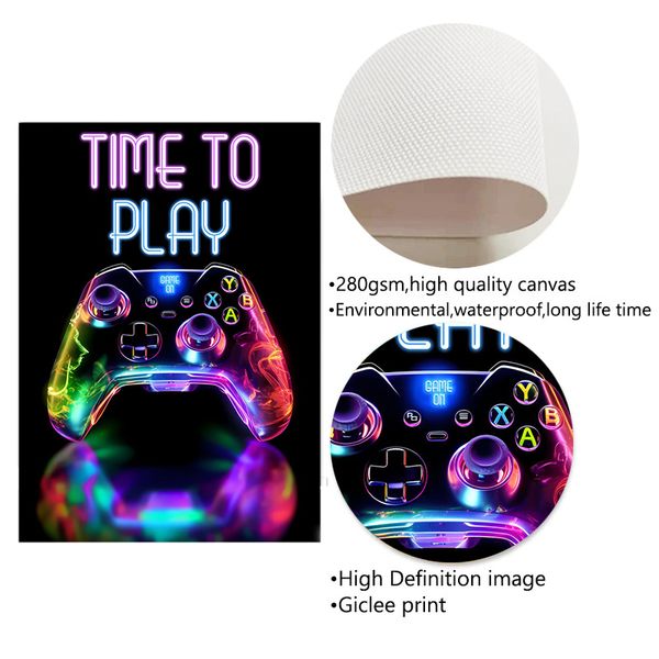 Neue Gamepad -Gaming -Poster und Drucke Tierkatze Spielspiele Drucke Leinwand Malerei Home Boy Room Dekor Wandkunst Bilder