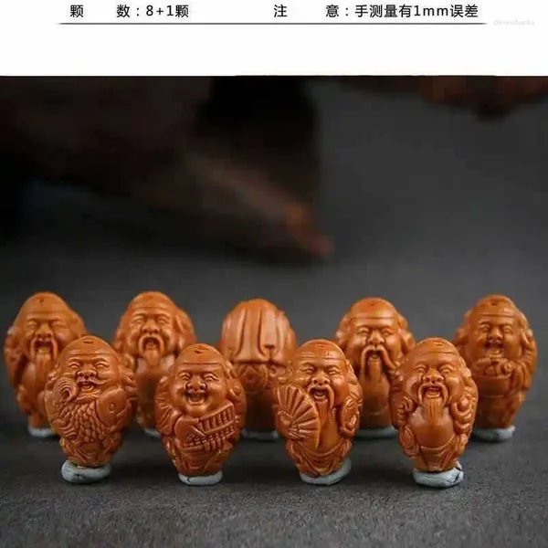 Strand 20 Schätze Gott des Vermögens handgefertigtes Olivennuss Armband Hu Carving Herrenkette Zhoushan South Suwen Spiel acht Fisch