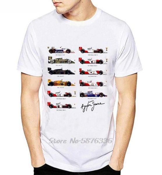 Tutti i ventilatori di magliette da uomo Ayrton Senna Sennacars maschio magliette fresche magliette bianche fitness casual tops tee men039s tshirts7176689