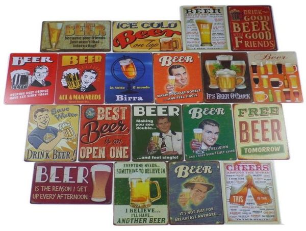 2021 Beer Metal Tin Signs Whisky Wine Plaque Vintage Painting Poster Adesivo da parete Pub Bar piastre per decorazioni per la casa Decorazione di caffetteria 24303819