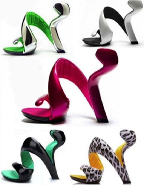 Mulheres abrem o dedo do pé cortado Sandálias de salto alto estranhas moda sexy forma de cobra sapatos sem fundo wyp 160405 q121768779993