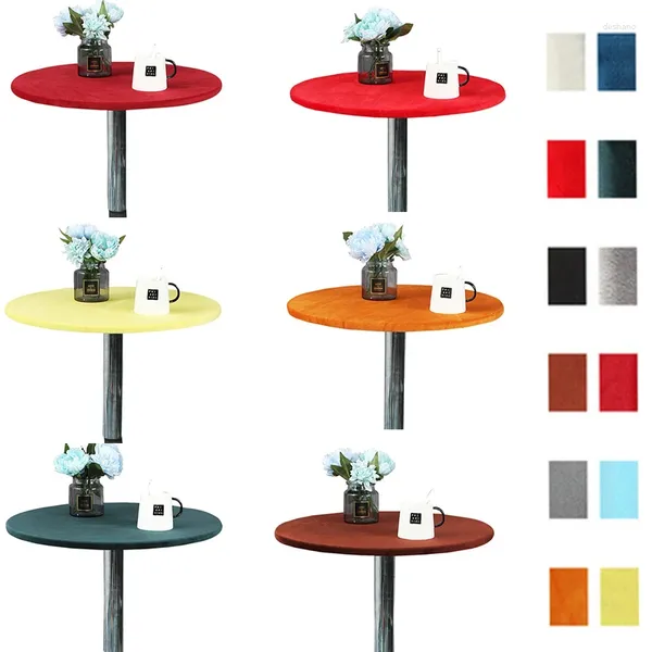 Panno da tavolo 1 pezzi in flanella Cover top a colori solidi allungate rotonda tovaglia con bancone bar con banco bar