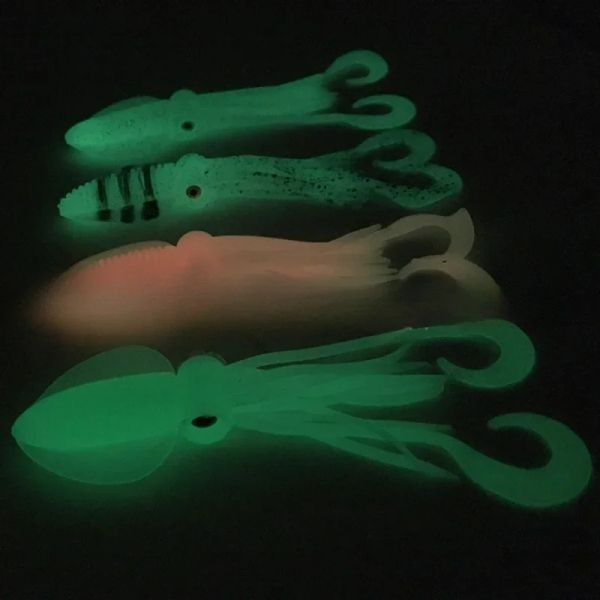 12 cm/15 cm/18 cm Pesca esca morbida luminosa/UV Salta di calamari Tonno da pesca esca di polpi Gonnochi