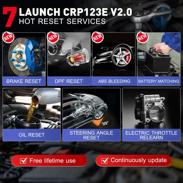 2024 New-Launch X431 CRP123E V2.0 OBD2-Scanner-Auto Diagnosewerkzeuge ABS SRS Engine bei 4 Systemscanner + 7 Kostenlose Aktualisierung zurücksetzen