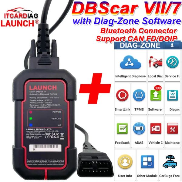 Avvia X431 DBSCAR VII DBSCAR7 Diag-Zone Software Bluetooth Connector Bluetooth Codice DBSCar Supporto Scanner Supporto DOIP e Can FD Protocol