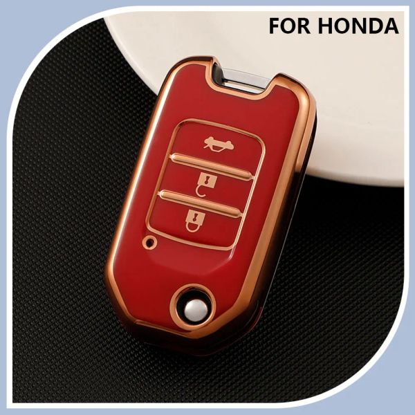CAR Flip Key Case Vollbedeckung für Honda Civic HRV HR-V CRV XRV CR-V CRIDER ODYSSEY PILOT FIT ACKEL SHELL Protector Accessoires