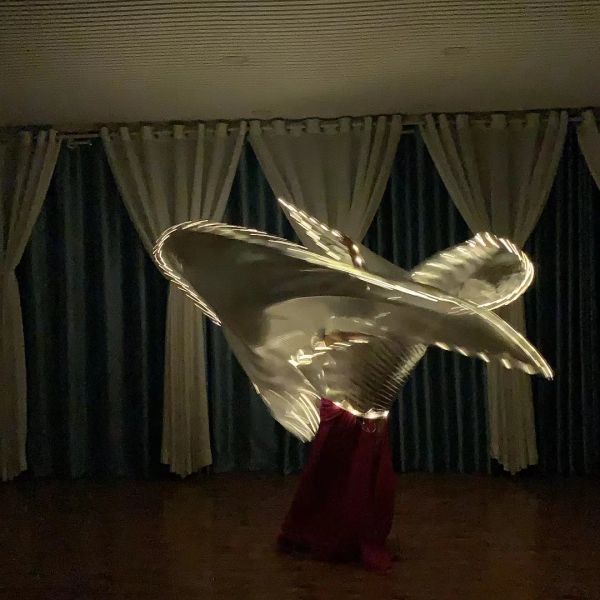 Belly Dance LED ISIS Wings beide Seiten fluoreszierende Schmetterlingsleistung Bauchtanz Bellydance Carnival LED -Kostüme Shows Shows